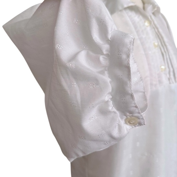 Vintage 70s YOU BABES Ivory Blouse – Puff Sleeve Pintuck Peasant Top Cottagecore - Picture 6 of 14